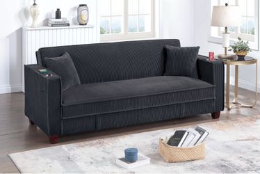 Convertible sofa bed with storage