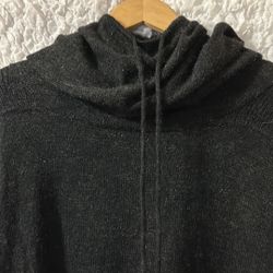 Eddie Bauer: Dark Grey/Black Sweater, Drawstring Neck, Size: Medium 