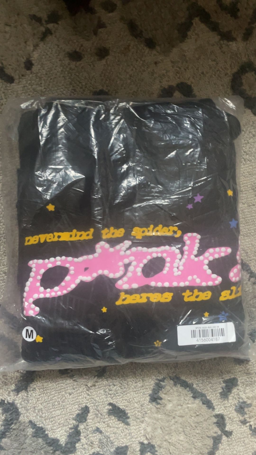 p⭐️nk sp5der hoodie black brand new