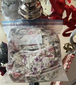 Multicolored Vintage Floral Triangle Flags Fabric Banner 