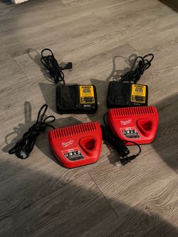 Milwaukee & Dewalt chargers