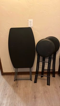 Stools and fold out table set o