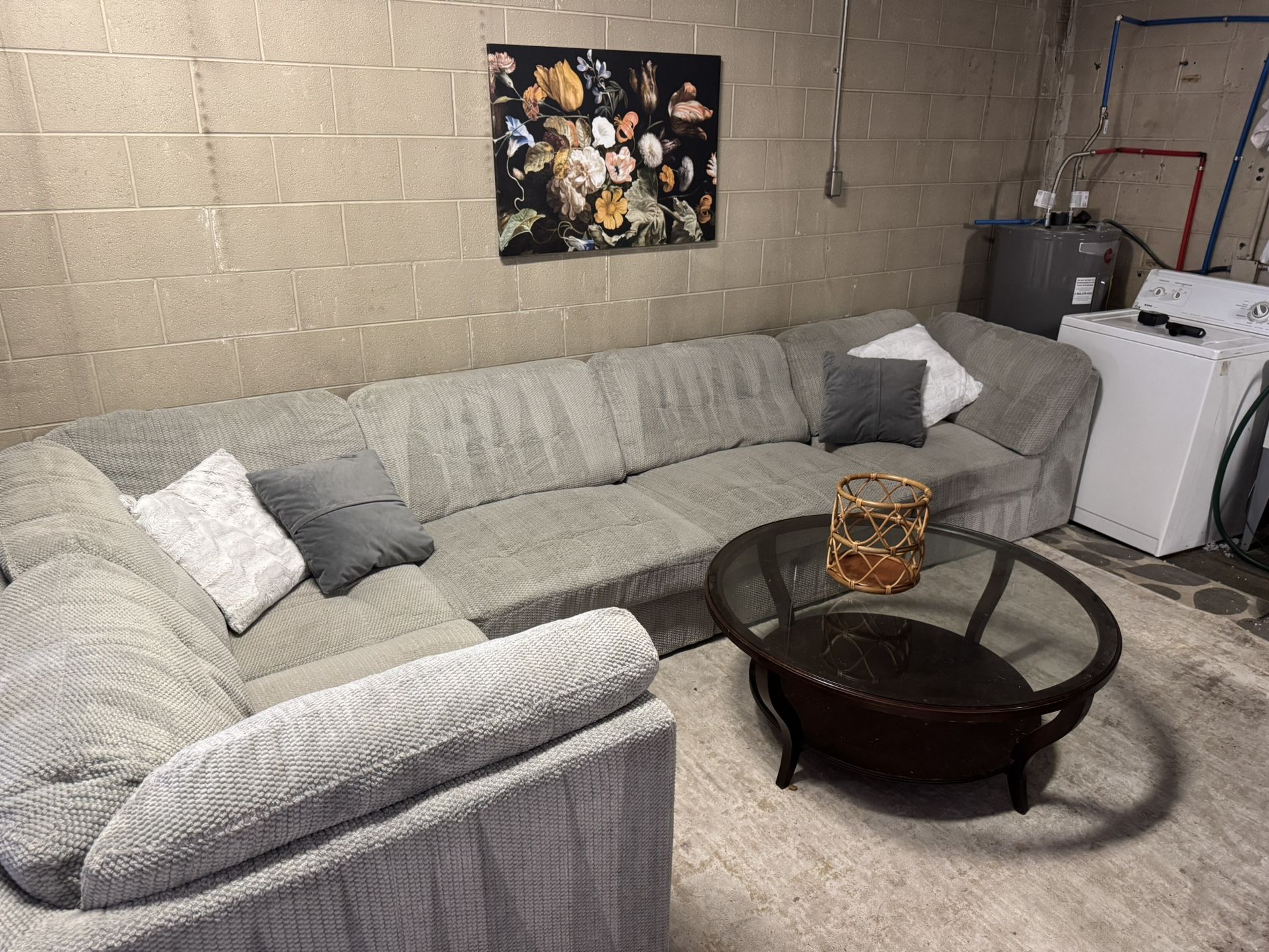 Large gray beautiful Sectional Couch Modular