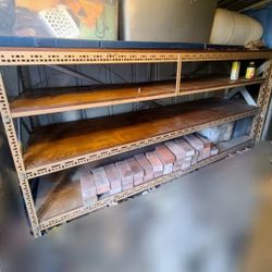 Heavy duty large sturdy garage Shelving Excellent condition.  Measurements In The Pictures