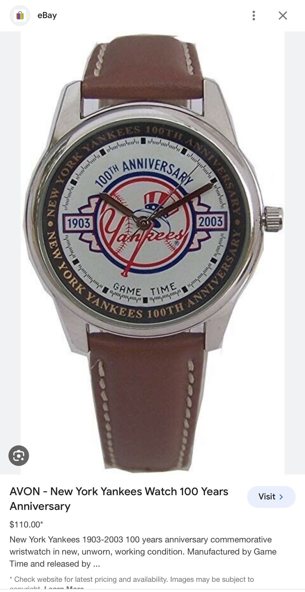 Yankees 100th Anniversary Watch .