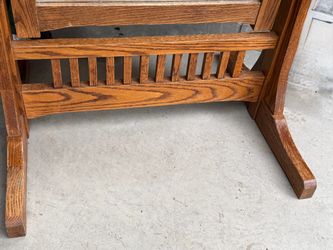 Tall oak mirror