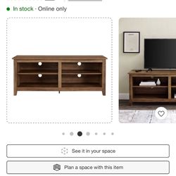 Cubby Wood Open Storage TV Console 
