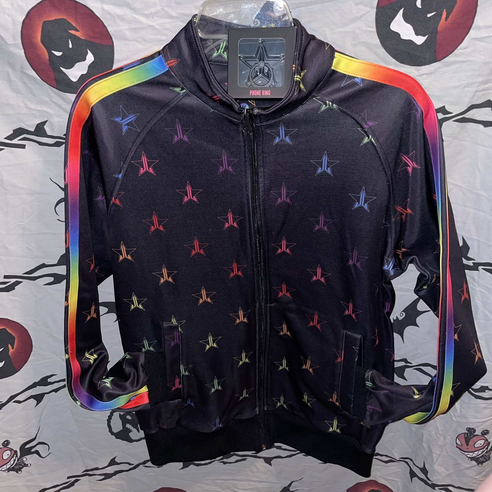 Jeffree Star Black/rainbow Jacket With Phone Ring