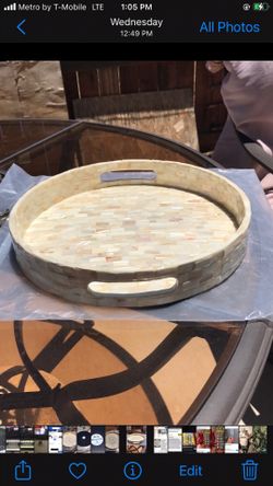 Mother of pearl capiz shells large tray