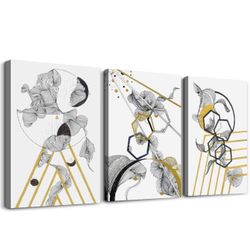 modern Abstract painting Canvas Wall Art for Living Room Wall Artworks Bedroom Decoration, 3 piece Framed office kitchen bathroom Wall decor inspirati