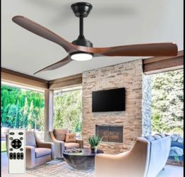 New 52”W 3- Blade Fan with Dimmable Light& Remote Quiet Reversible Motor Outdoor/Indoor Use