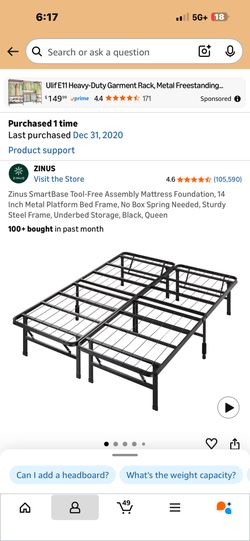 Queen Sized bedframe - No box spring needed