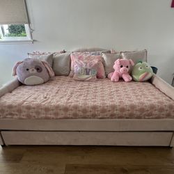 Pink Bed Frame With Trundle