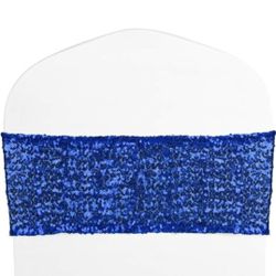 49 Royal Blue Glitter Chair Sashes Cover Stretch Spandex Sequins Wedding Party Decor