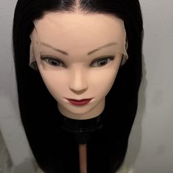 Synthetic Blend 13X4 Jet Black Straight Lace Front Wig
