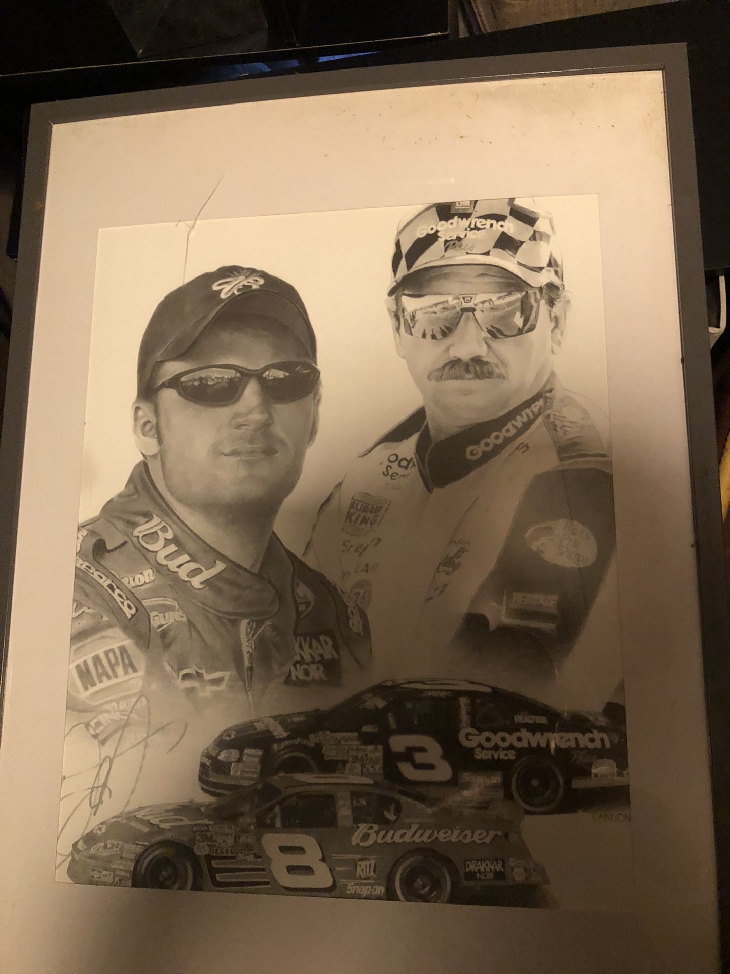 Dale Earnhardt Sr & Jr Portrait (Jr’s Signature)