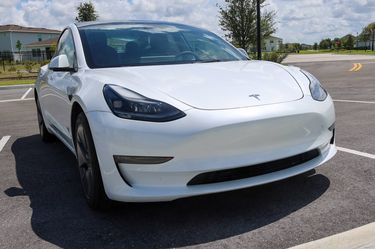 Tesla Model 3 White Electric Sedan