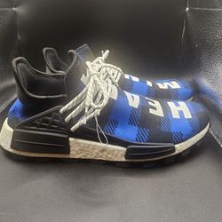 Addidas NMD Hu Pharrell X BBC Blue Plaid Size12 VNDS