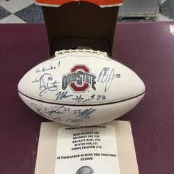 AUTOGRAPHED OSU FOOTBALL 2004-2005 SEASON OHIO STATE UNIVERSITY BUCKEYES MEMORABILIA 