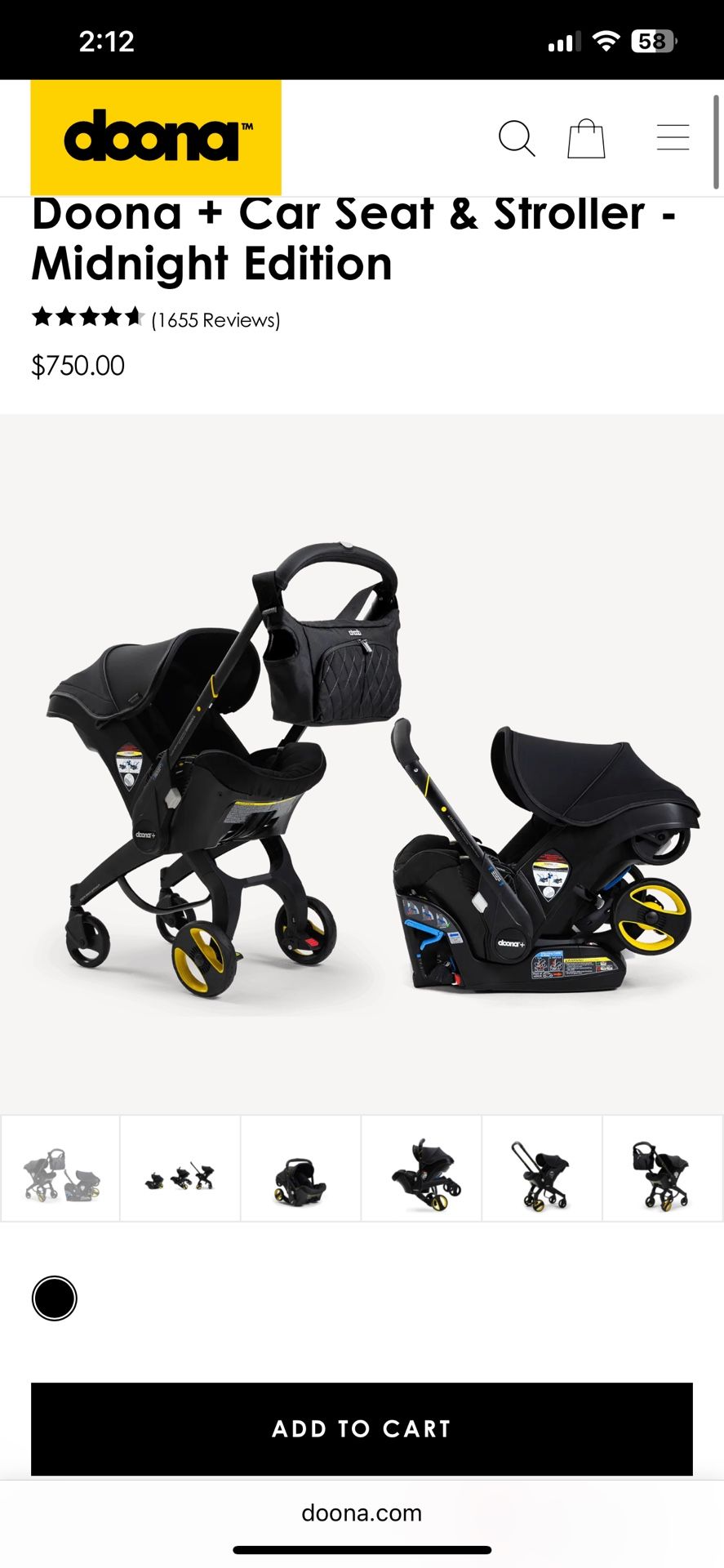 Doona Stroller Midnight Edition