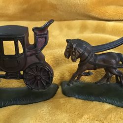 Vintage Iron Bookends Stagecoach Champion Hardware