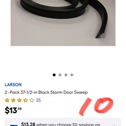 LARSON 2-Pack 37-1/2-in Black Storm Door Sweep