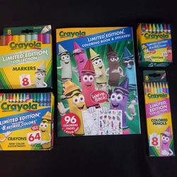 CRAYOLA RETIRED COLORS LIMITED EDITION SET - BOOK PENCILS MARKERS CRAYONS