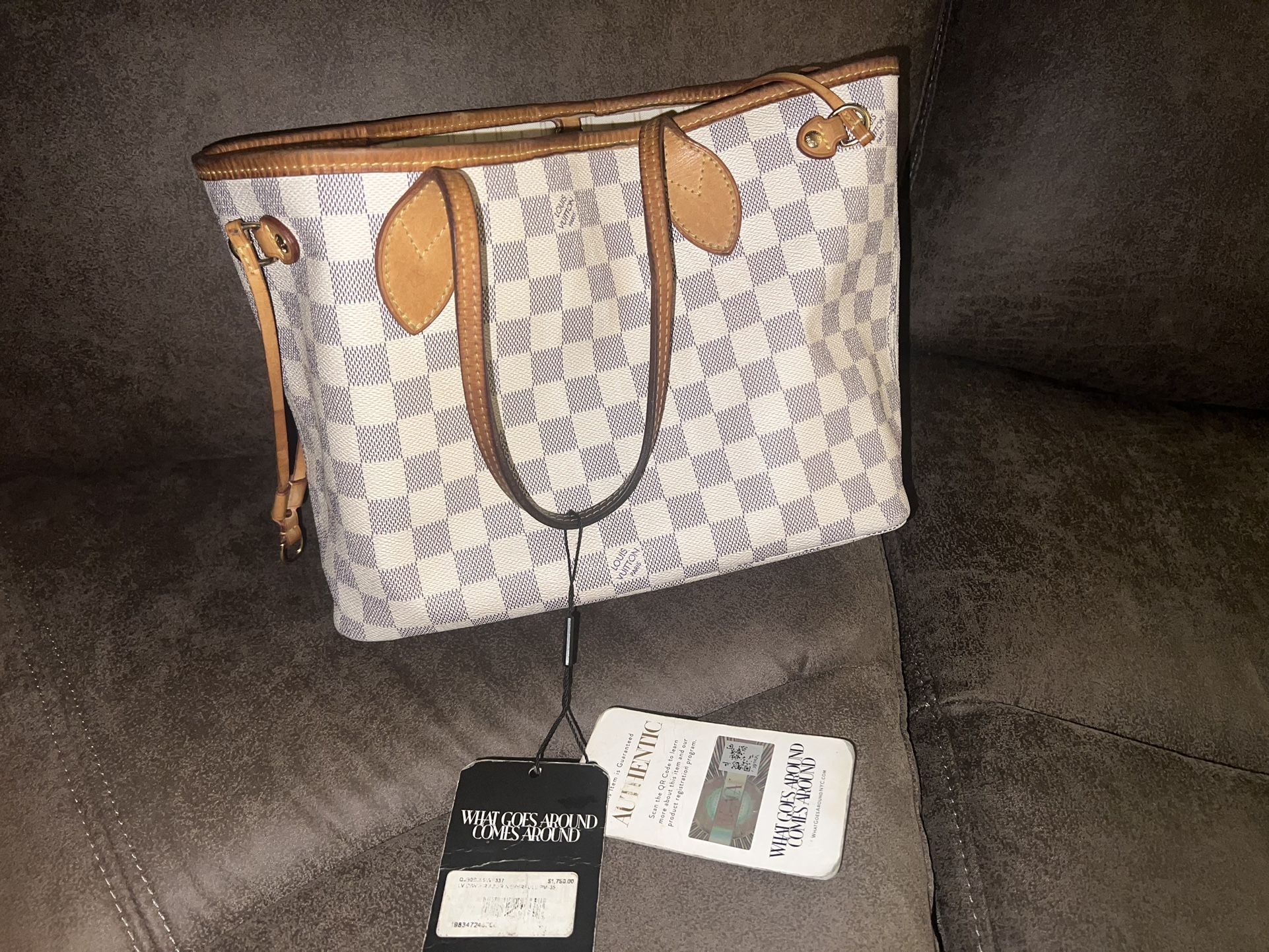 Louis Vuitton Neverfull Damier Azur MM tote