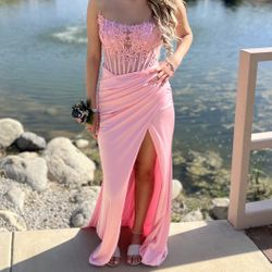 Windsor pink corset prom dress