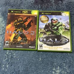 Xbox halo combat and halo 2 games 