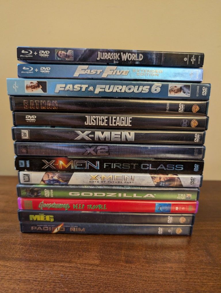 DVD and Blu-ray Lot of 13 Action, Super Hero And Adventure Movies