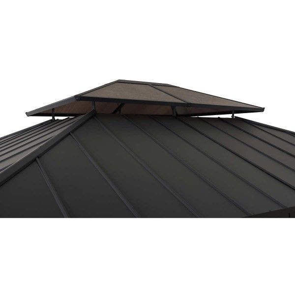 12x14 Gazebo Sunjoy Fenwick 12ft x 14ft Black Metal Rectangle