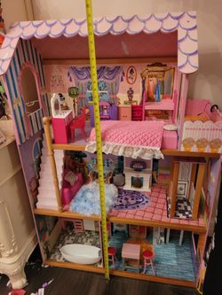 Large Wooden Dollhouse with Furniture $100