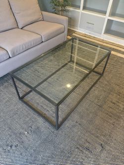 Glass And Metal Coffee Table