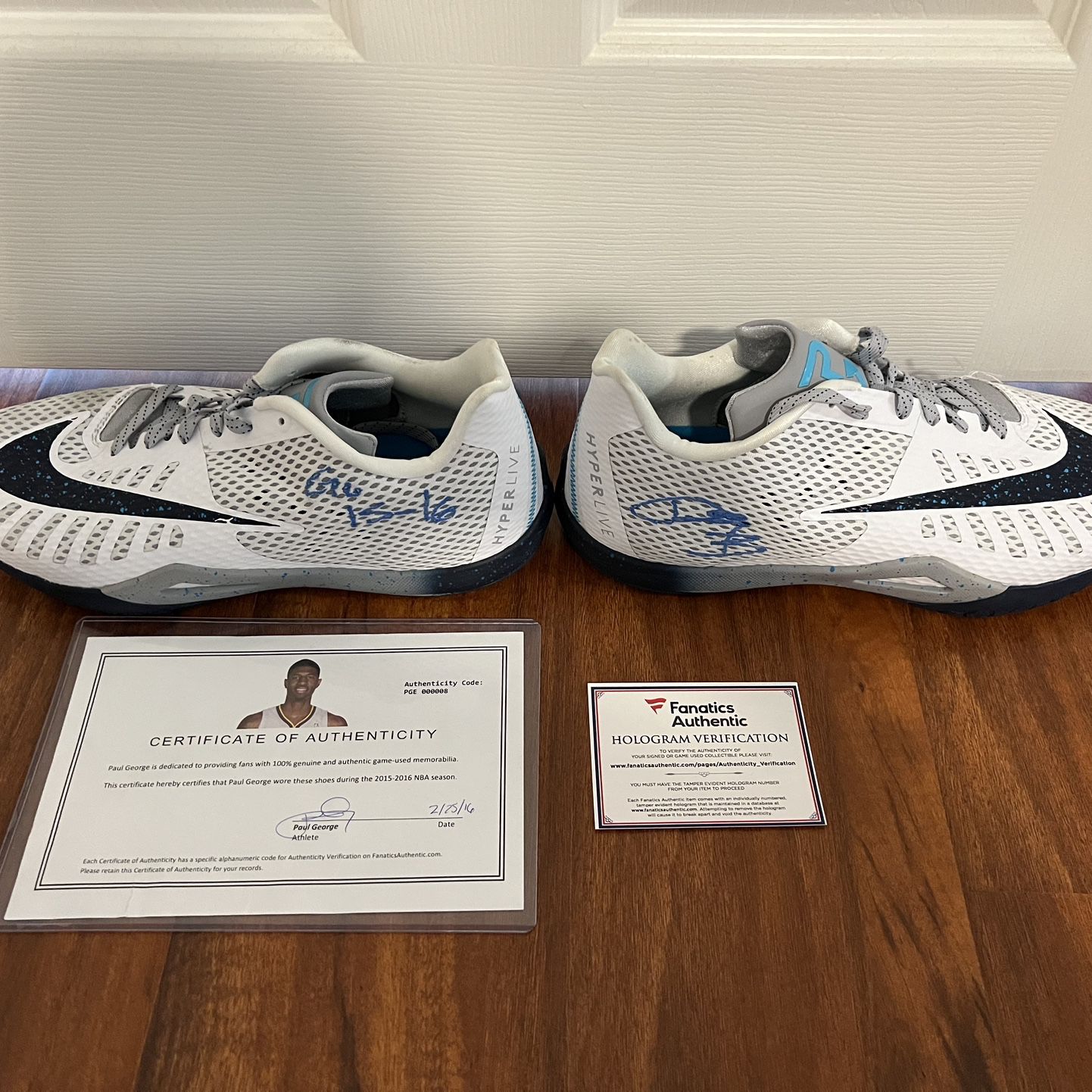 Fanatics Authentic Paul George Signed Game Used Worn Shoes