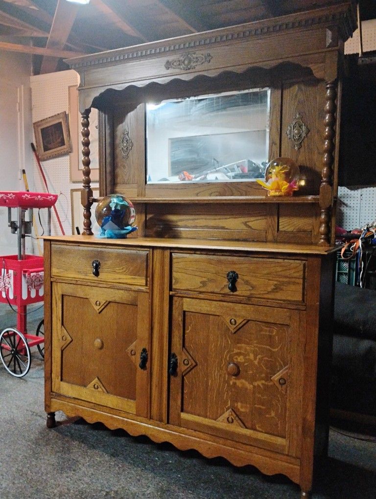 Antique Tiger Oak Cabinet