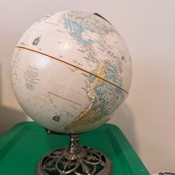 Globemaster 12" World Globe w/ Ornate Metal Base  Explorers Replogle Globes USA