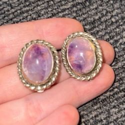 amethyst clip on earrings