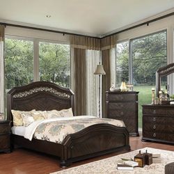 Brand New Upscale Espresso 4pc Queen Size Bedroom Set