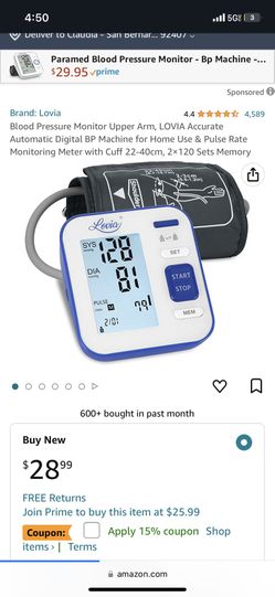 Blood Pressure Monitor, Lovia Automatic Digital Blood Pressure Monitor  Upper Arm