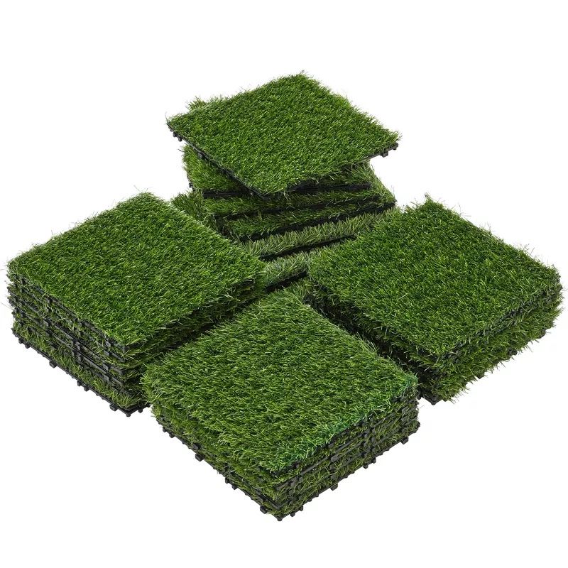 Artificial Grass 27PCS Indoor Outdoor Flooring Decor, Green