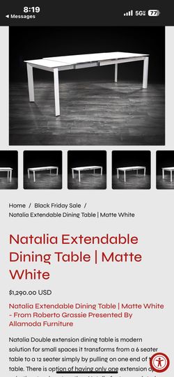 White Dinning Table New
