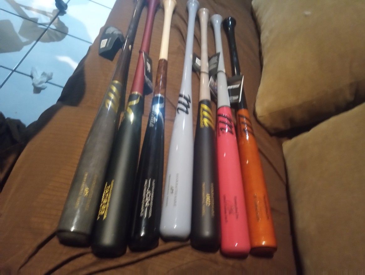 Victus and Marucci Wood baseball bats 