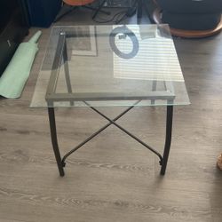 Square glass table