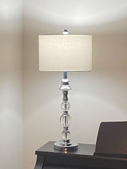Modern Buffet/Table Lamp With 4 Heavy Clear Glass Balloons And Chrome Base H26"