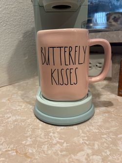 Rae Dunn Butterfly Kisses Pink Ceramic Mug