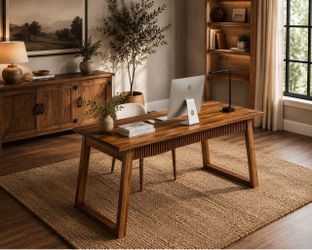 55-Inch Home Office Desk with Drawer Modern Minimalist Style Wooden Simple Study Writing Table