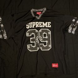 Supreme Black Bandanna Football Jersey Size XL
