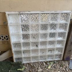 46.75 in. x 46.75 in. x 3.25 in. Wave Pattern Vinyl Framed Glass Block Window with White Colored Vinyl Nailing Fin