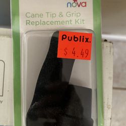 Cane With Cane Tip  And Grip Replacement Kit